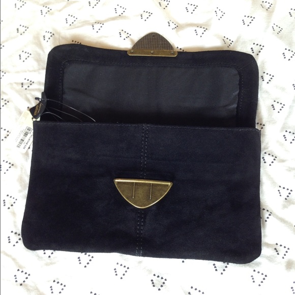 Black Suede Clutch - Picture 2 of 4
