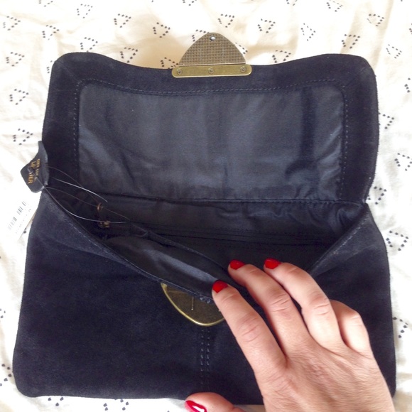 Black Suede Clutch - Picture 3 of 4