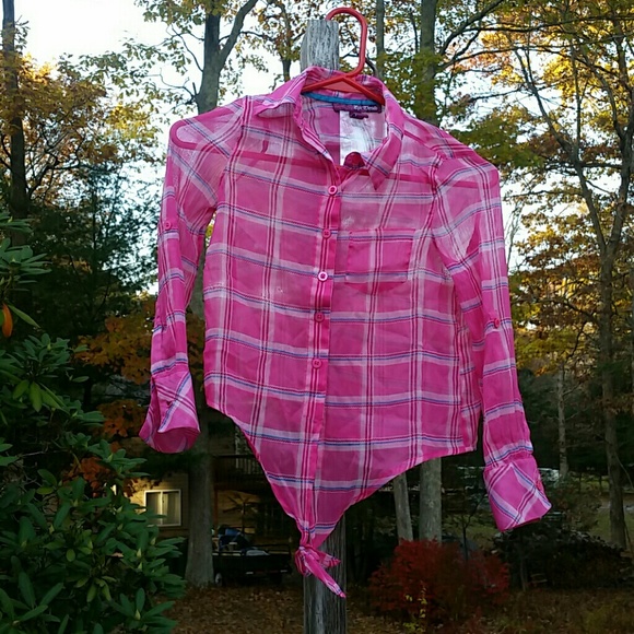 Epic Threads Poly Plaid Crop Top Size Small GUC