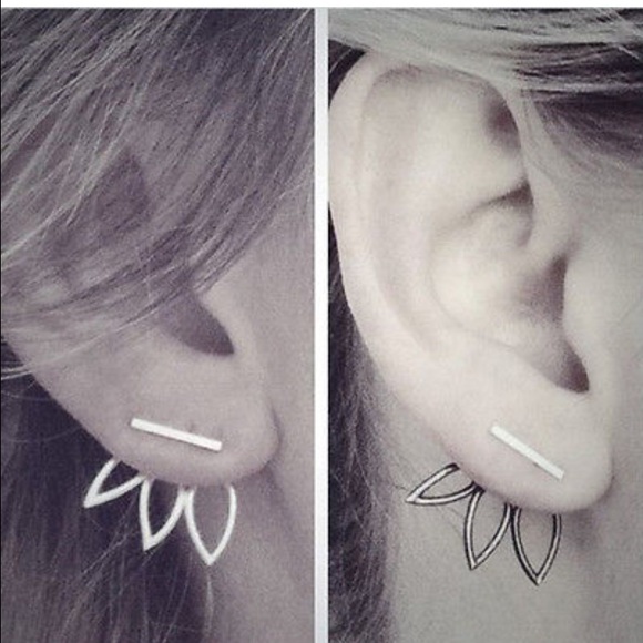 LOTUS EARRINGS gold & silver - Picture 3 of 4