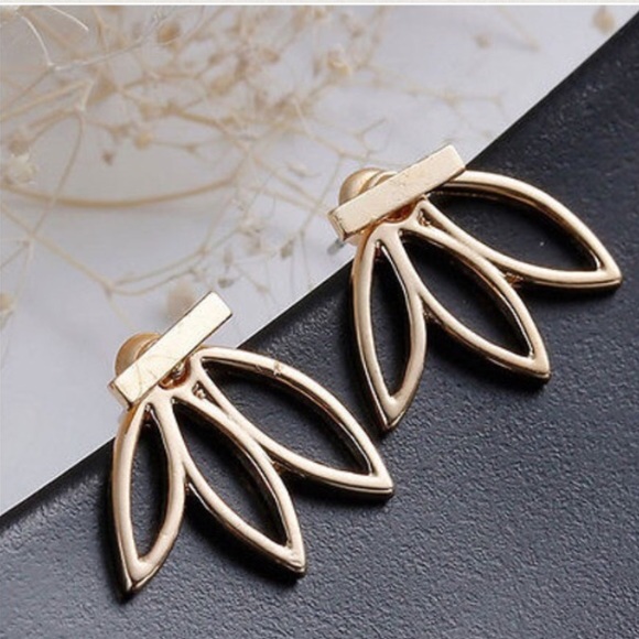 LOTUS EARRINGS gold & silver - Picture 2 of 4