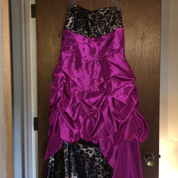 85 off jcpenney Dresses & Skirts Cheetah print and hot pink high low