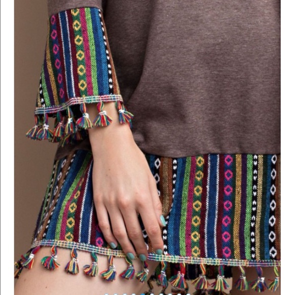 FRENCH TERRY BOHO HEM DRESS - Picture 4 of 4