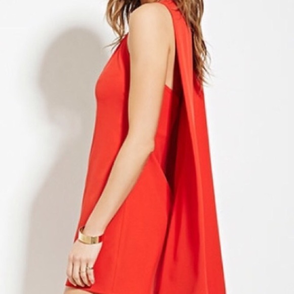 Layered Red Cape Dress