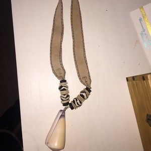 Twig and twine shell necklace