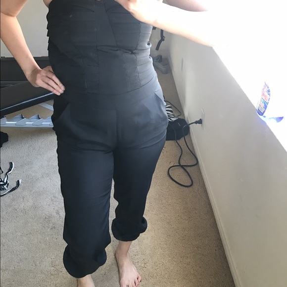 Bebe black cropped jumpsuit