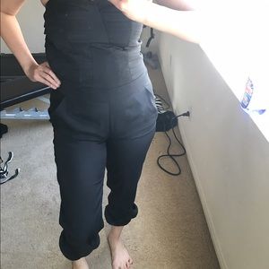 Bebe black cropped jumpsuit