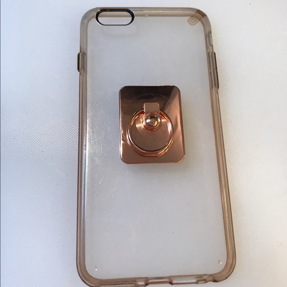 Iphone 6+ case with Removable rose-gold iRing