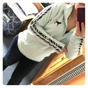 Pink Victoria's Secret half zip sweat shirt