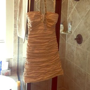 BCBG gold dress