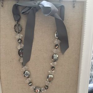 Stella & Dot Grey Tie necklace