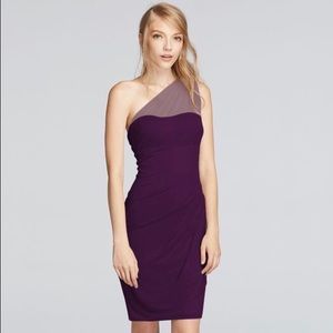 short cocktail or bridesmaid dress - plum