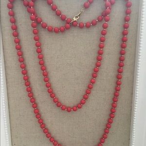 Stella & Dot Coral Long bead necklace