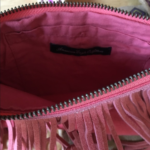 Suede Fringe Cross Body Bag and Clutch - Picture 3 of 4