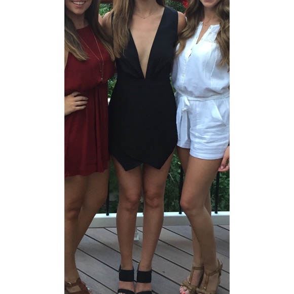 Asymmetric Deep V Romper