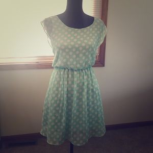 Sea Foam Green Polkadot Dress