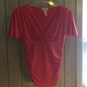 Pink v neck shirt