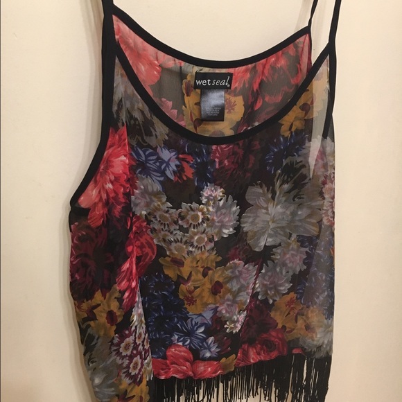 Tank top with fringe bottom