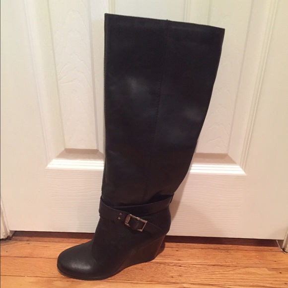 Black leather boots