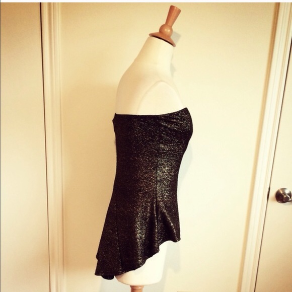 Strapless Peplum Top with Bustle Back - Picture 5 of 6