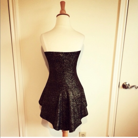 Strapless Peplum Top with Bustle Back - Picture 6 of 6