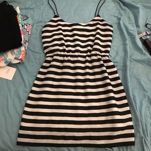 J Crew Black and White Stripe MINI Dress