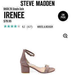 STEVE MADDEN IRENEE BLOCK HEELS IN GREY SUEDE 7