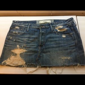 Abercrombie & Fitch Destroyed Jean Skirt