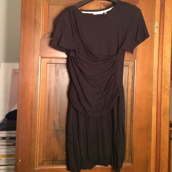 Theory jersey black drape dress size large