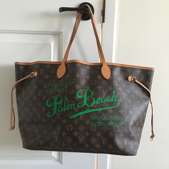 Louis Vuitton palm beach neverfull GM tote bag