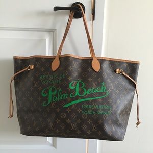 Louis Vuitton palm beach neverfull GM tote bag