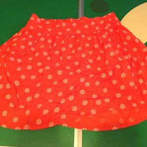 Orange Polka-Dotted Skirt with Pockets