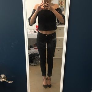 ZARA LACE, Over the shoulder top