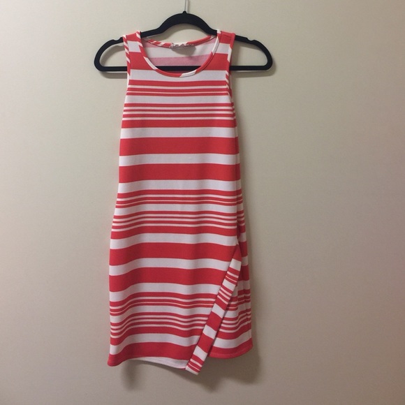 Pink and white striped dress
