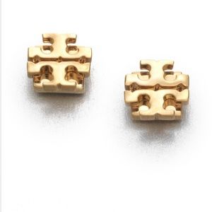 Tory butch gold logo earrings