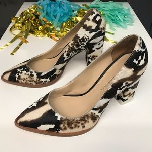 Loeffler Randall calf hair heels sz 6.5