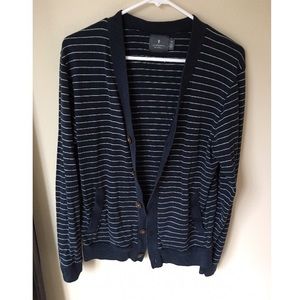 Navy blue striped cardigan