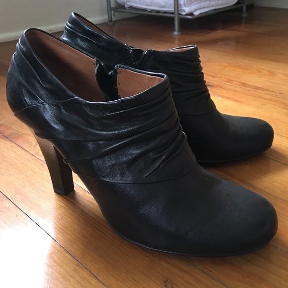 Sofft brand Black Leather Bootie Style Heels