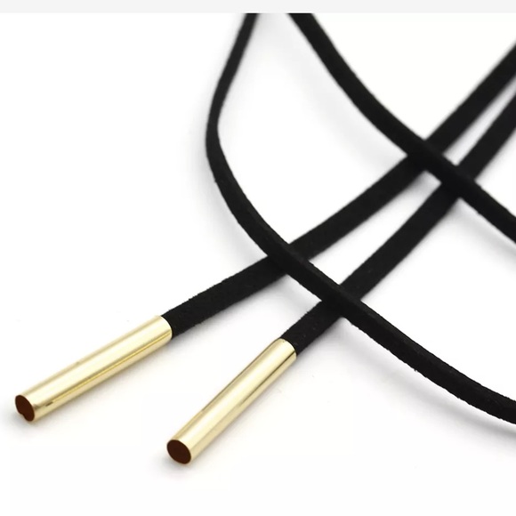 60" Black Velvet Multi-Way Choker Necklace New - Picture 2 of 4