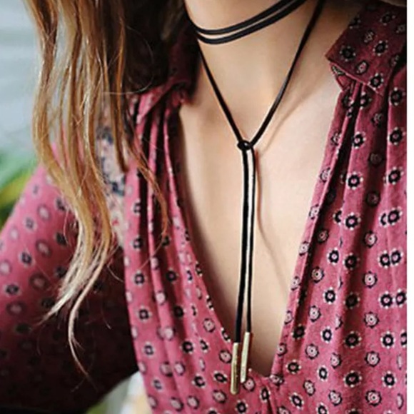 60" Black Velvet Multi-Way Choker Necklace New - Picture 4 of 4