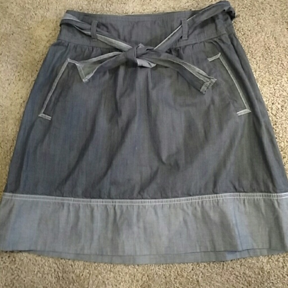 Ann Taylor Loft denim chambray skirt