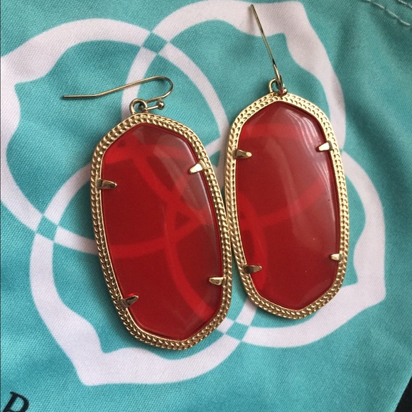 Red Kendra Scott Danielle Earrings - Picture 2 of 2