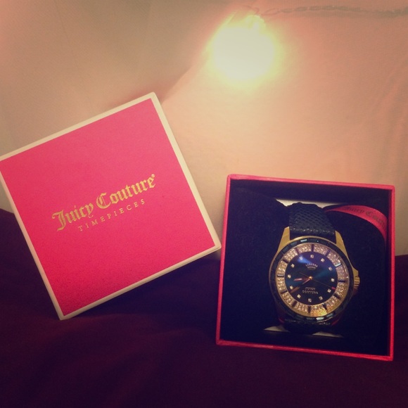 Dark blue, leather Juicy couture watch.