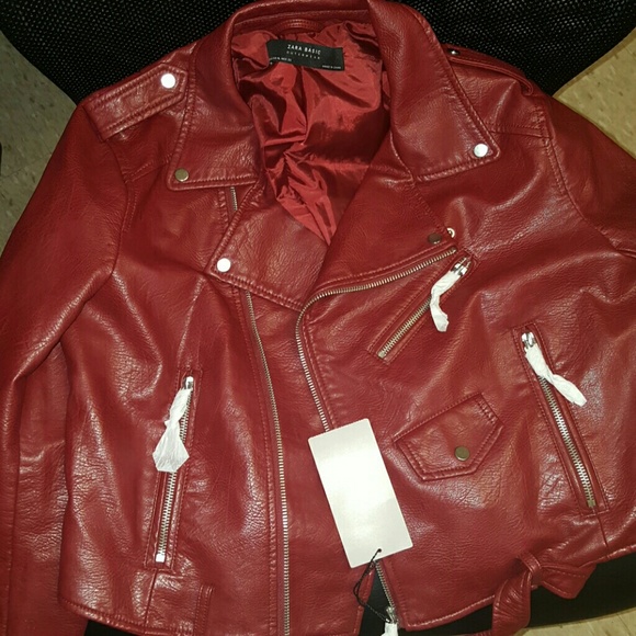 Red Faux leather jacket