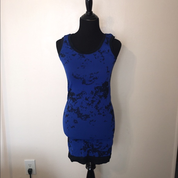 Blue and black Bebe dress