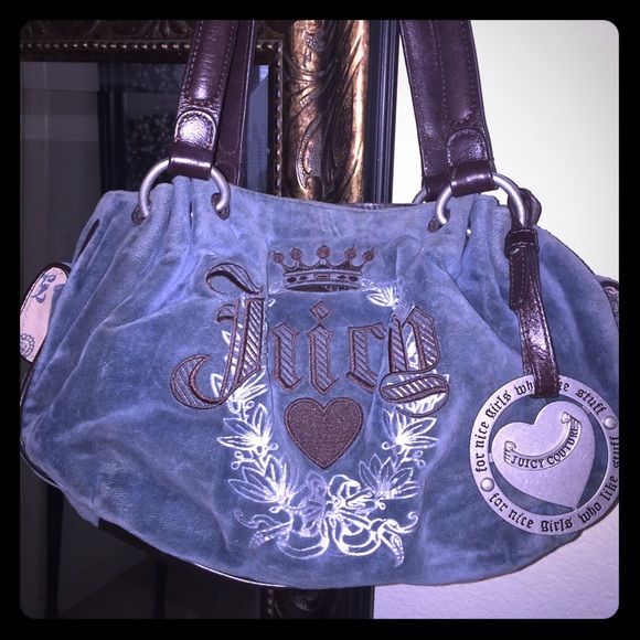 Juicy Couture Loves Crown Satchel in blue 👑🐳🌞🍒