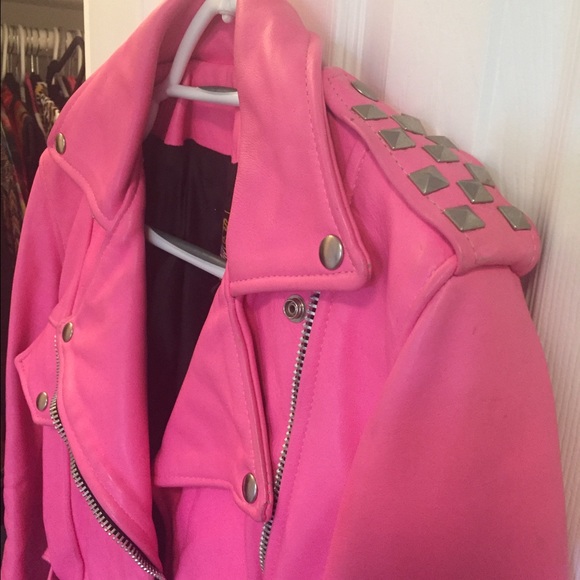 🎉SOLD🎉CUSTOM Pink Motorcycle Jacket - Picture 2 of 4