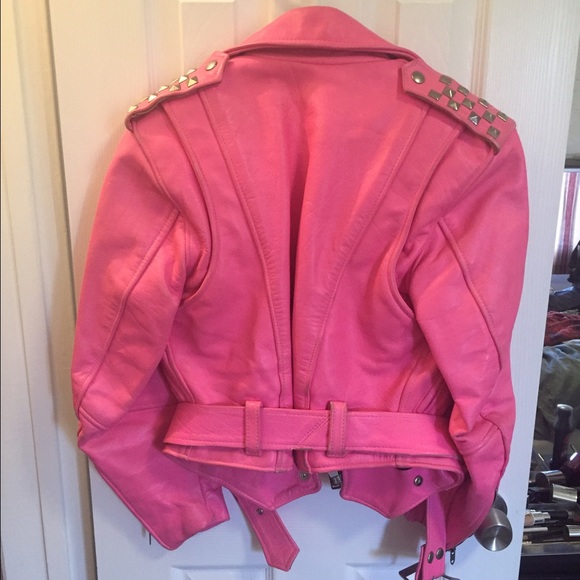 🎉SOLD🎉CUSTOM Pink Motorcycle Jacket - Picture 3 of 4