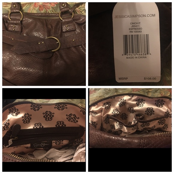 Jessica Simpson Expresso Snakeskin print purse.NWT - Picture 3 of 4