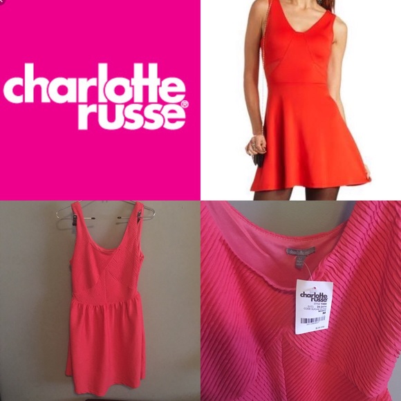 Charlotte Russe- Medium Hot Pink Zip-up Dress.